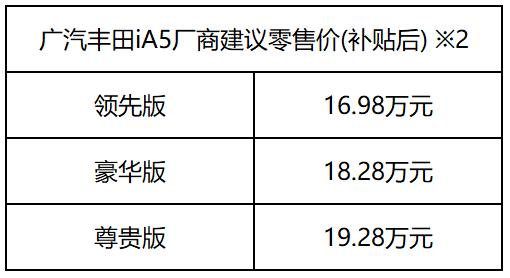 510km纯电续航！广汽丰田iA5售16.98万元起 汽车频道 第1张